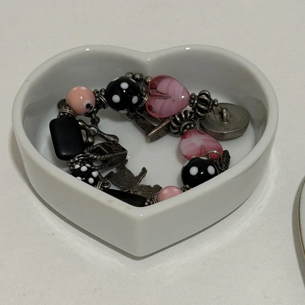 Vtg Heart Trinket Jewelry Box Lid Texas Cowgirl Country Western Rodeo 90s Gift
